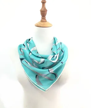 Silk factory Low MOQ custom digital printing silk square scarves 100% silk scarf