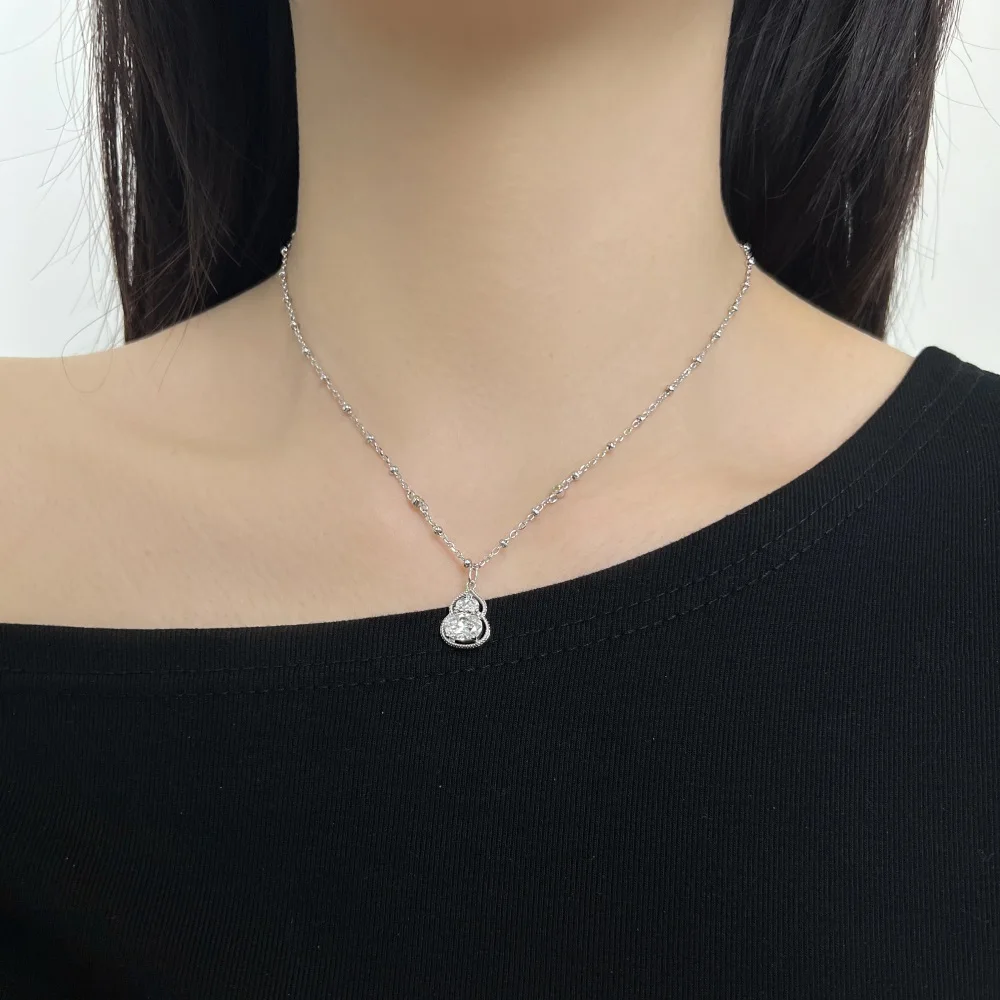 KAKODIY Stylish Sophisticated Design High Fashion Jewelry for Women 925 Sterling Silver 5A Zirconia Gourd Pendant Necklace detail 3