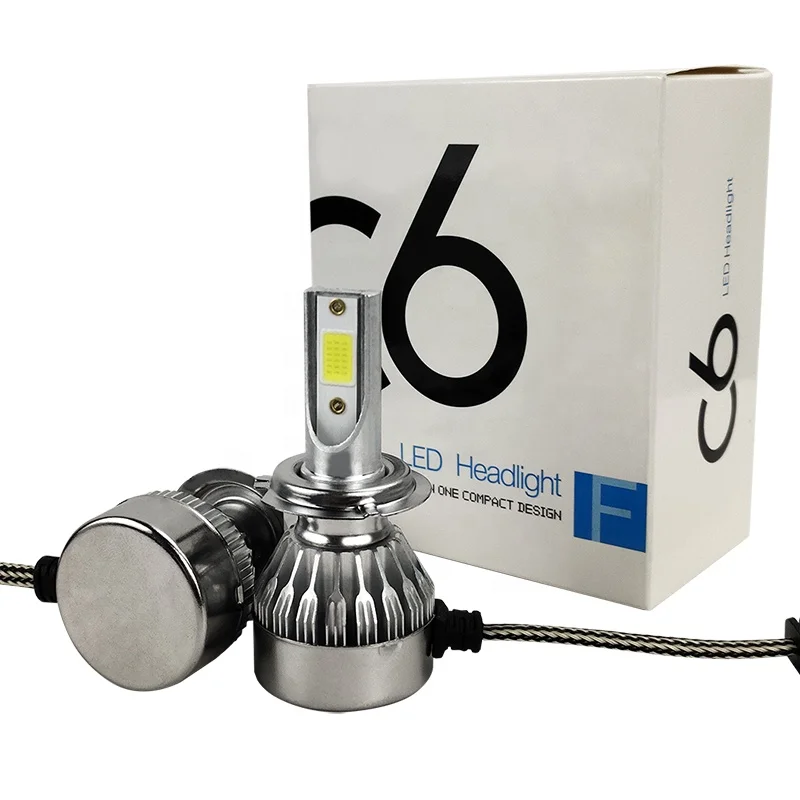New Update C6 Without Fan H8 H9 H11 Low Beam High Heat Dissipation Aluminum Fanless C6 Led Headlight for Auto Lighting