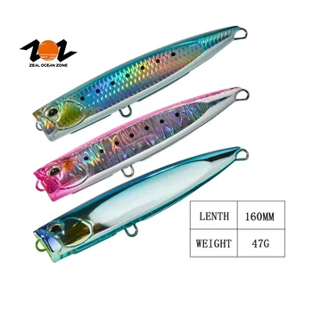 ZOZ New Design 160mm 47g Freshwater and Saltwater Fishing Lures Printed ABS Artificial Hard Bait Floating Bait Lure Popper – Popper – view 2