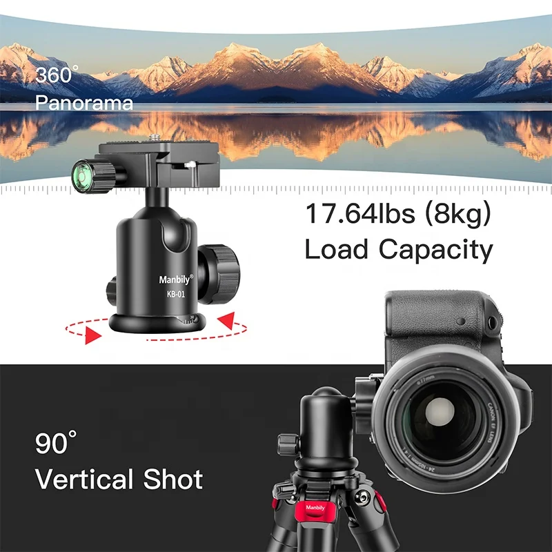Manbily Professional  Carbon Tripod Slr Digital Photography Tripod Detachable Carbon Fiber Single Leg Convenient Tripod