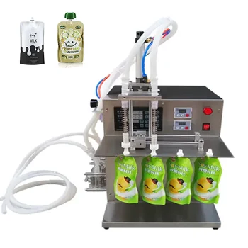 2 nozzle 8 liter peristaltic pump bag liquid filling machine Juice coconut coffee suction mouth self-supporting bag automatic fi