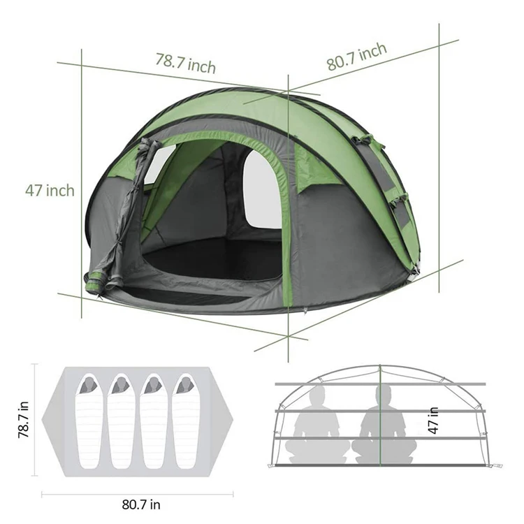 Lulusky Glamping Camping Tent 4 Person Wholesale Suppliers Portable