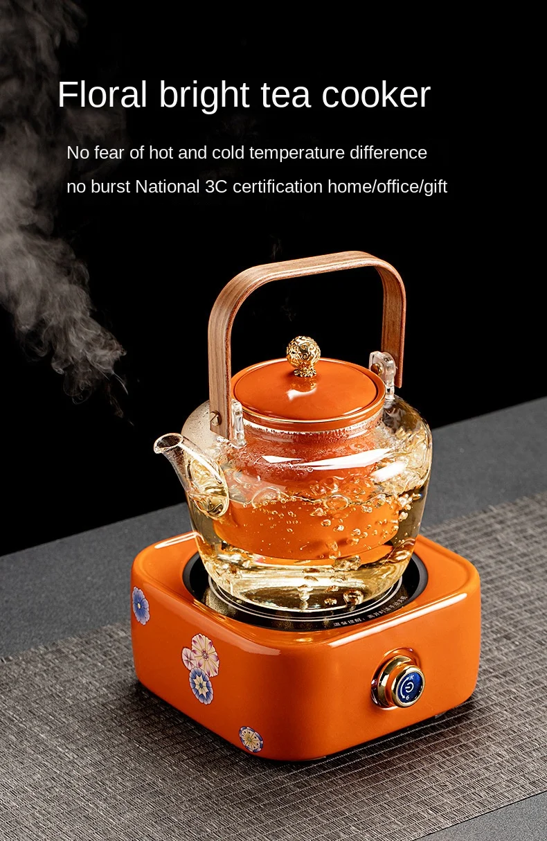 Luxury Glass Teapot Ceramic Electric Tea Kettle Stove Tea Maker Set