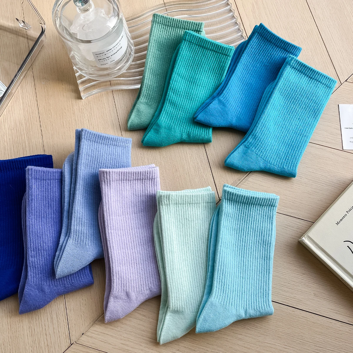 Remould Wholesale Colored Solid Plain Casual Everyday Socks Women