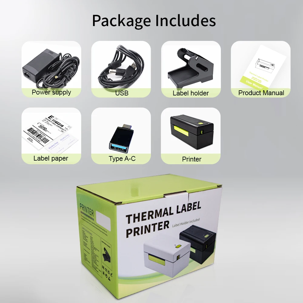 110mm Thermal Shipping Label Printer 4x6 Barcode Sticker bluetooth Printer for Lazada