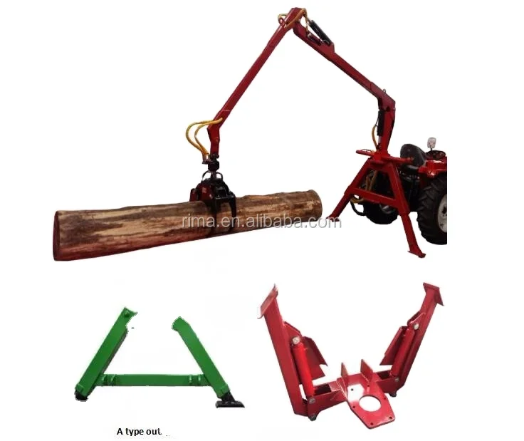 RIMA Log Crane Hydraulic Timber Crane Tractor Mount Log Loader Crane Wood Grapple Machine