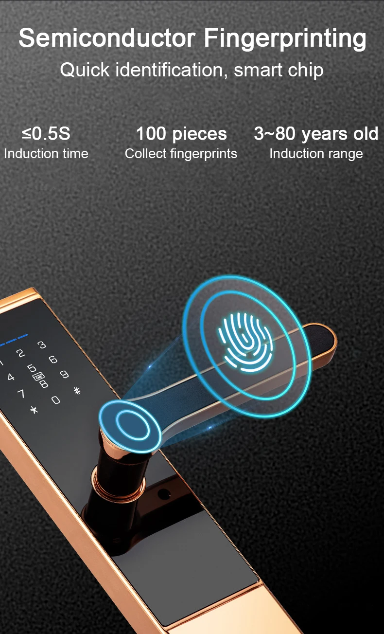 Remotely Phone Control Automatic Door Lock Slim Tuya Door Lock Anti