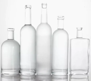 Custom Crystal White Spirits Glass Bottle 500ml 700ml 750ml Gin Whiskey Rum Brandy Liquor Alcohol Beverage Vodka Glass Bottles