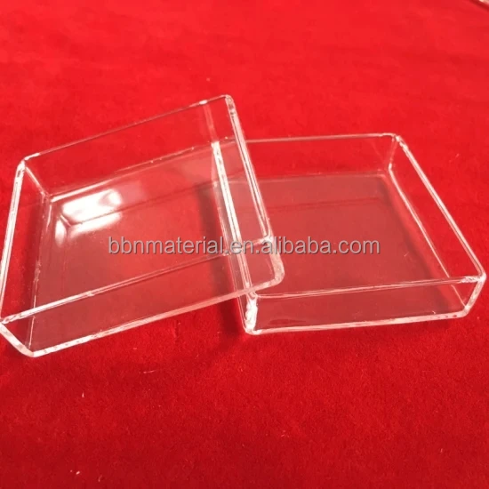 Laboratory Corrosion Resistant Quartz Tray Natural Square Glass Petri Dish /glass Container clear square Saggers