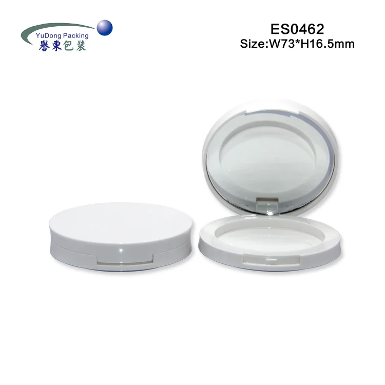 15g White Custom Round Empty Blush Cushion Foundation Compact Powder case Press Powder Packaging Boxes Containers with Mirror
