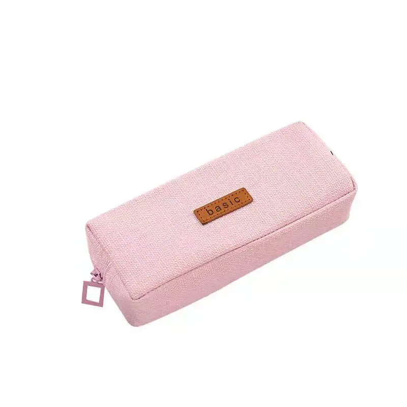 Simple Square Large-capacity Pencil Case Creative Solid Color Cotton ...