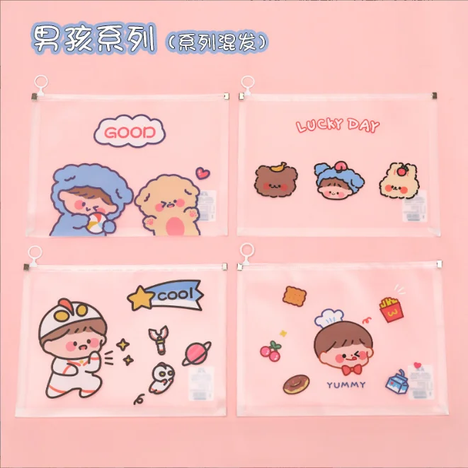 A4 Cartoon Three-dimensional Pull Side File Bag Student Cute test Paper ...