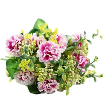 Artificial Hydrangea Silk Flower Bouquet for Wedding Party Home Arrangement Floral Kitchen Garden Festival Decoration