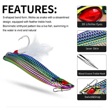 10g Artificial Metal Spoon Long Throw Bait Fishing Lure S-shape Jigging for Trout Saltwater Fish & Pike – Metal Jig – view 4