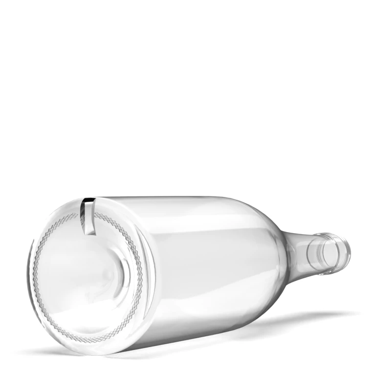Factory Direct Supply 750ml Empty Oval Transparent Rum Bottle Glass With Screw Cap