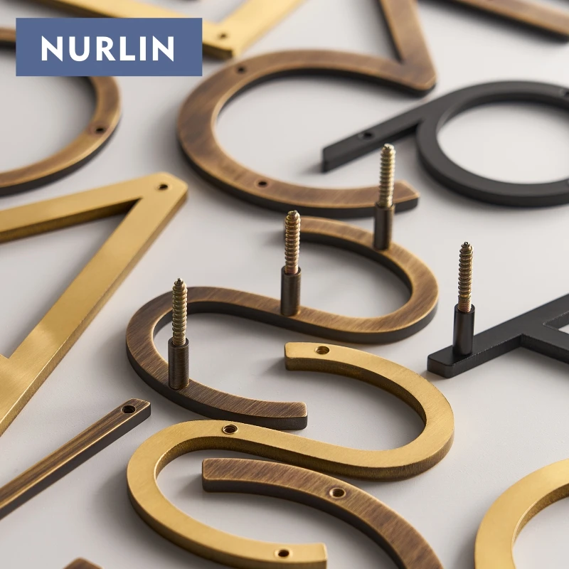 Nurlin Твердый латунный настраиваемый старинный Бронзовый дом Офисная компания парк буква 3D плавающая подпись