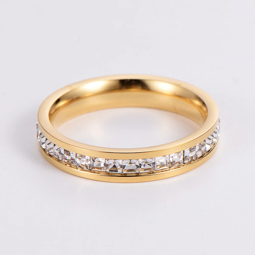 Ins Hot Sale Fashion Jewelry 18k Gold Plated Full Zircon Stainless