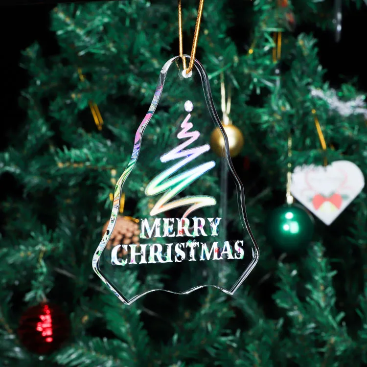 product small bridge cheaper glass crystal gifts supplier custom merry christmas tree glass pendant ornament gifts-42