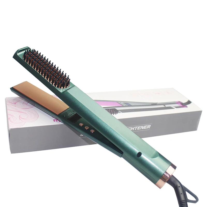 Electric Hot Comb Hair Straightener Mini Brush Machine Hot Air Three in One Step Fast Hair Straighte