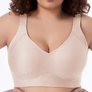 Luxury Anti-Sagging Silicone Push-up Bras for Women Wide Straps Wireless Bra Wholesale Shaping Wide Side Wing Bra for Big Breast