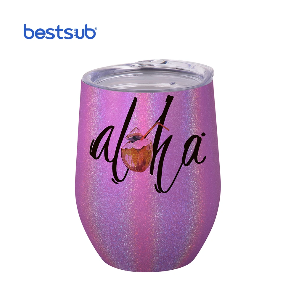 BetterSub 8 Pack 12oz Sublimation Glitter Purple Wine Tumblers Double Wall  Insulated Sublimation Blanks Tumblers, Stainless Steel Sublimation Cups