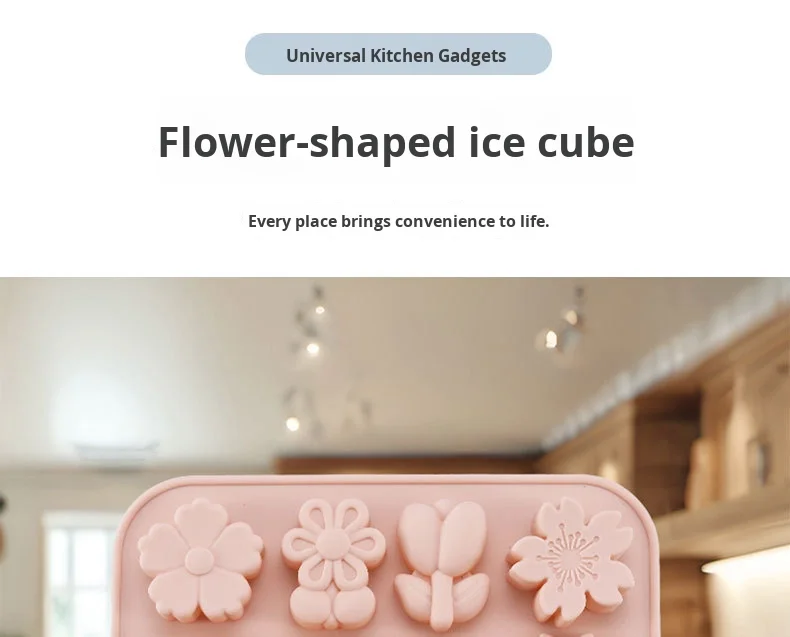 Cute Flower-Shaped Household Food Grade Silicone Ice Cube Mold Sunflower Cartoon Ice Maker Ice Box Cake Tools supplier