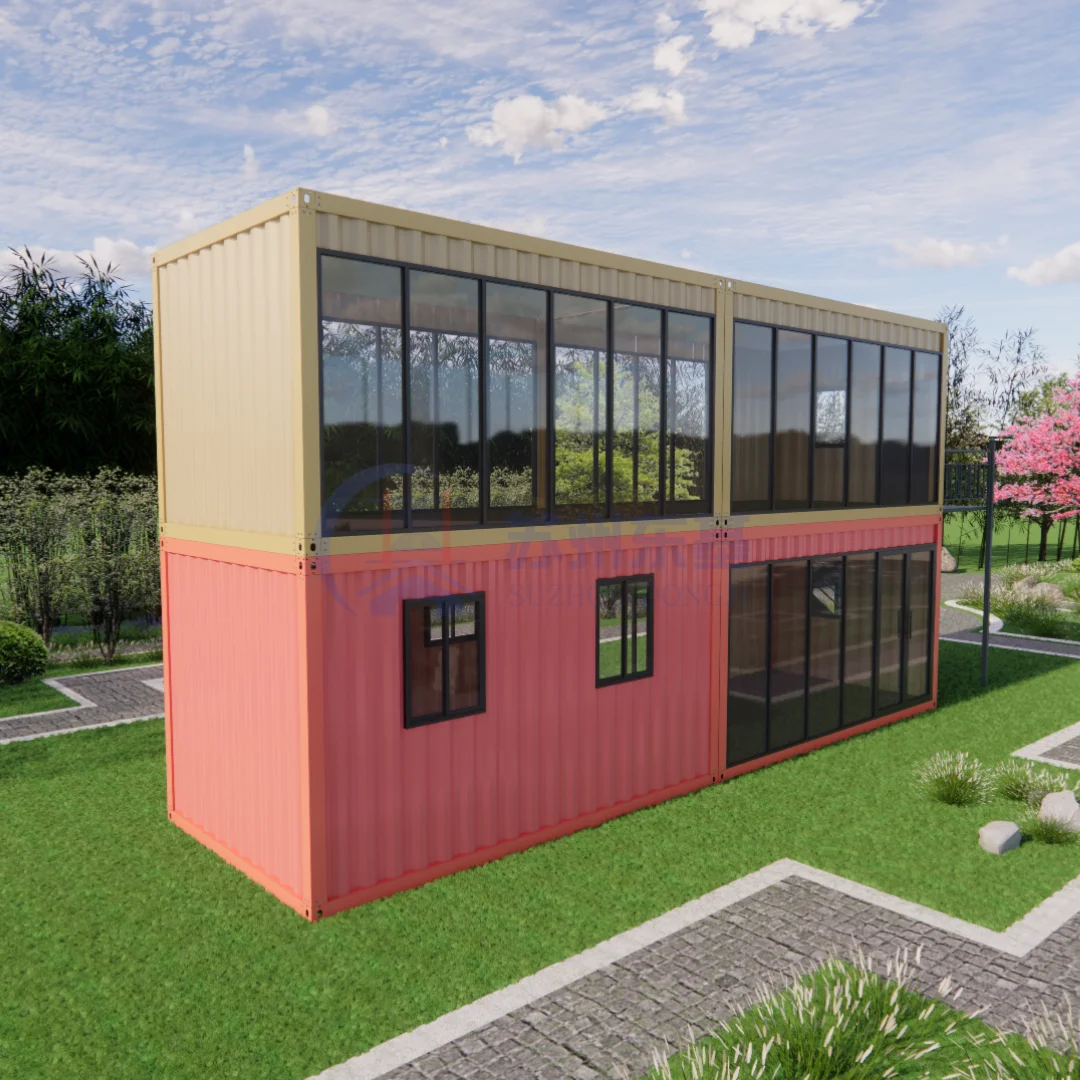 منزل حاويات جاهز من الصلب المموج، مبيعات مصنع حاويات شحن معيارية متنقلة للاستخدام في مقهى أو فندق أو فيلا