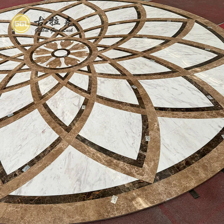 Waterjet Marble Medallion Inlay hotel  Medallion Floor Customized Medallion For Villa