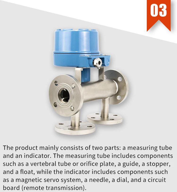 Hydrogen Gas Flow Meter Rotameter Jacket Type Metal Tube Float