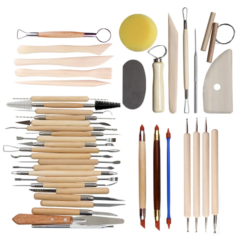 6 piezas de arcilla plástica kit de herramientas de cerámica de cerámica herramientas talla modelado mano herramientas de cincel para modelar y esculpir 
