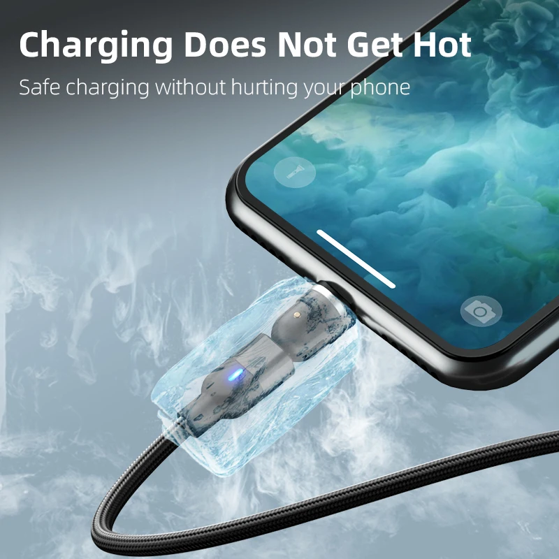 Amazon new product 3 in 1 540 degree rotate round interface mobile phone magnetic charging cable - ANKUX.COM