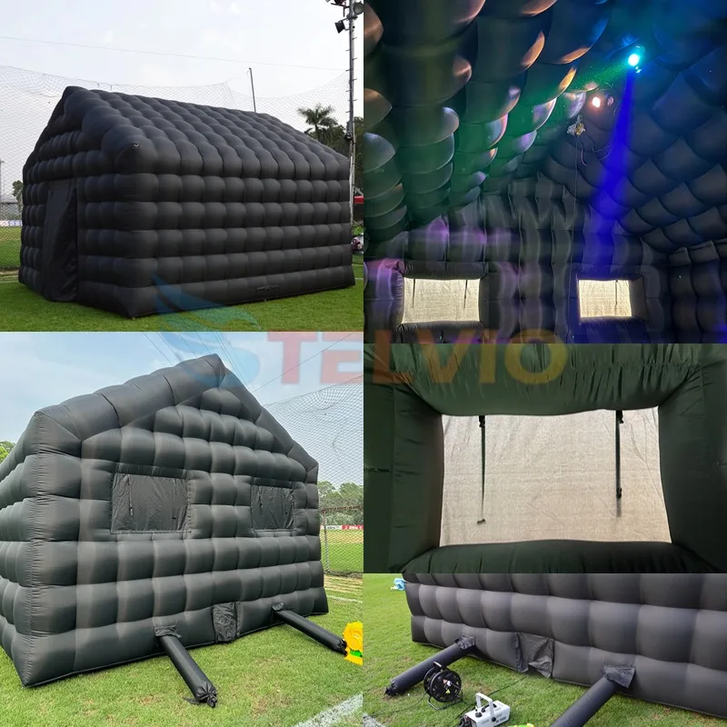 Black Portable Led Disco Lighting Nightclub Party Tent Inflatable Cube ...