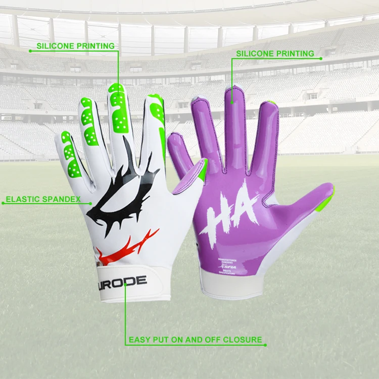 Professional Sticky Palm Lightweight American Football Gloves Enhanced
