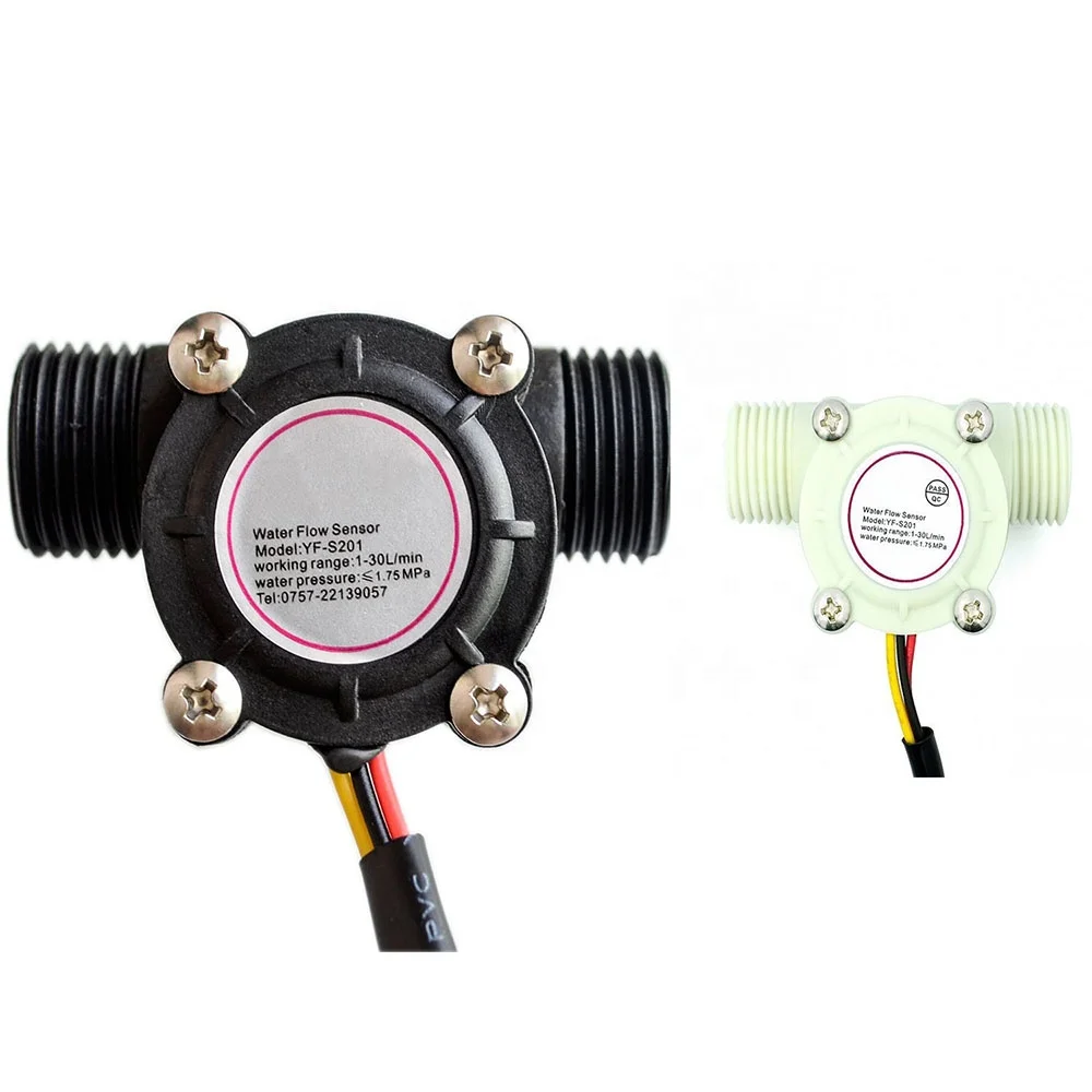 Interruttore del sensore del flusso d'acqua G1/2 misuratore di portata del fluido Controllo dell'acqua Custodia trasparente DC 5-15V Uso per scaldabagni YF-S201C 1420 Interruttore del sensore del flusso d'acqua G1/2 misuratore di portata del fluido Controllo dell'acqua Custodia trasparente DC 5-15V Uso per scaldabagni YF-S201C 1420