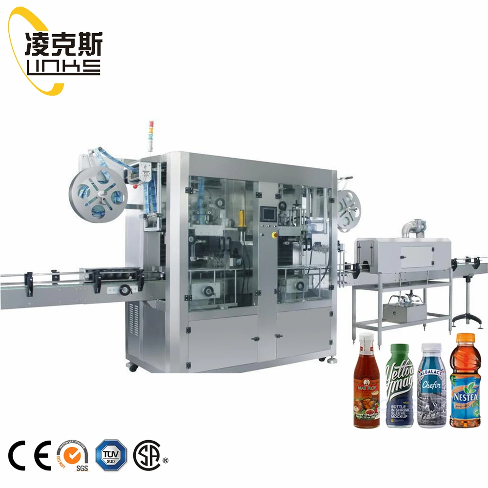 Full Automatic PET Beverage Juice Bottle Plastic Drinking Mineral  Label Bottle Thermal Neck Shrink Sleeve Labeling Machine