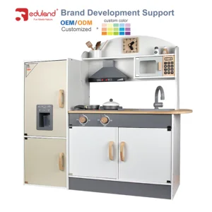 Children's Educational Wooden Pretend Toy Kitchen Set for Role Play & Imagination Fueling Food Toys