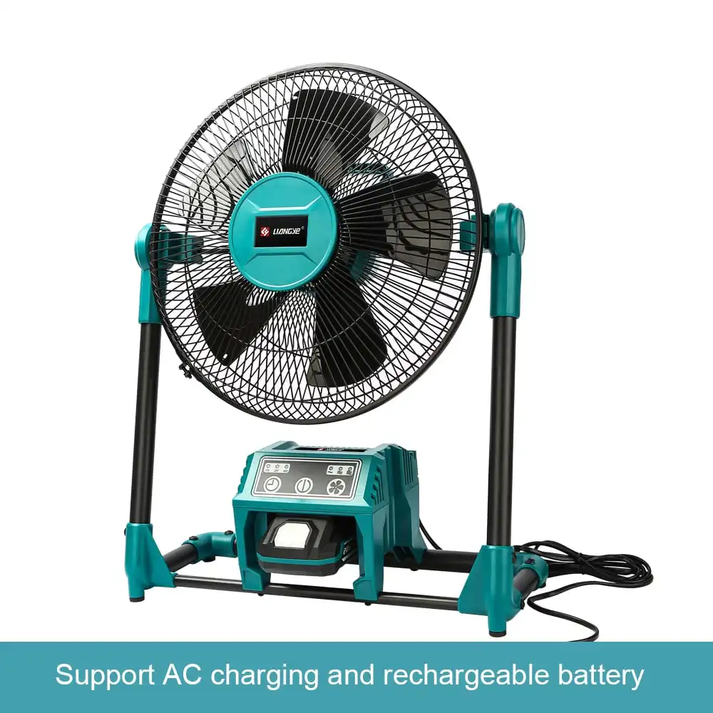 Indoor Outdoor 12inch Portable Simple Table Fan 20v Battery Charger