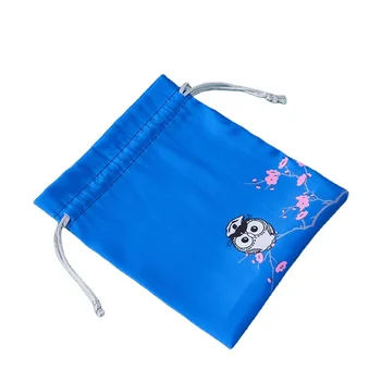 Custom Size Satin Silk Drawstring Bag Gift Bag with Name Logo Printing Jewelry Gift Dust Drawstring Pouch Custom Velvet Bags