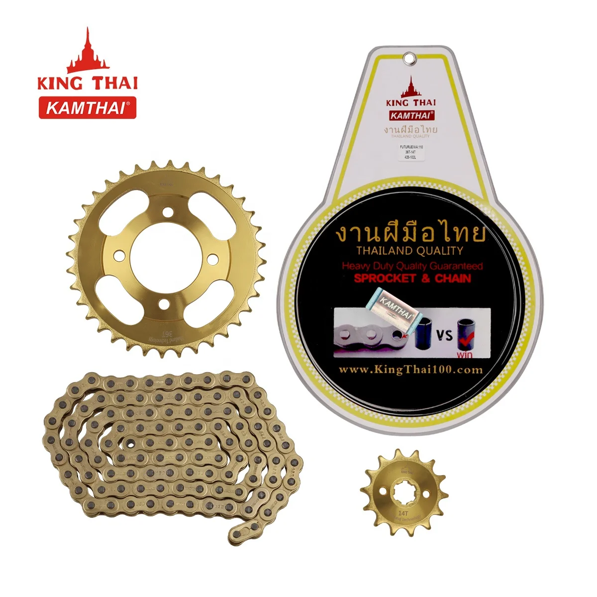 KAMTHAI Chain and Sprocket Motorcycle Parts FUTURE 428 Chain Sprocket 70cc Motorcycle Chain 36T Sprockets for Honda Wave 110