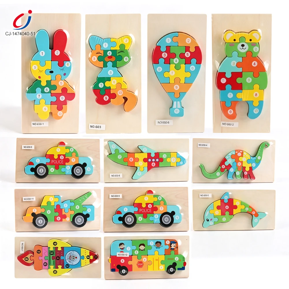 New Designs Children Wood 3D Jigsaw Puzzle Game Kids Montessori Educational Wooden Toys