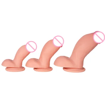 4 Inch Realistic Small Soft Silicone Dildo For Girls Beginner G-spot Mini Flesh Dildo with Curve Shaft Paris Sex Toys