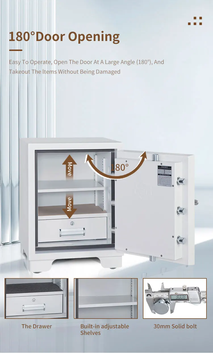 CEQSAFE Security Smart Metal Safe Box for Money Digital Hotel Home Electronic Double Lock Safety Box factory