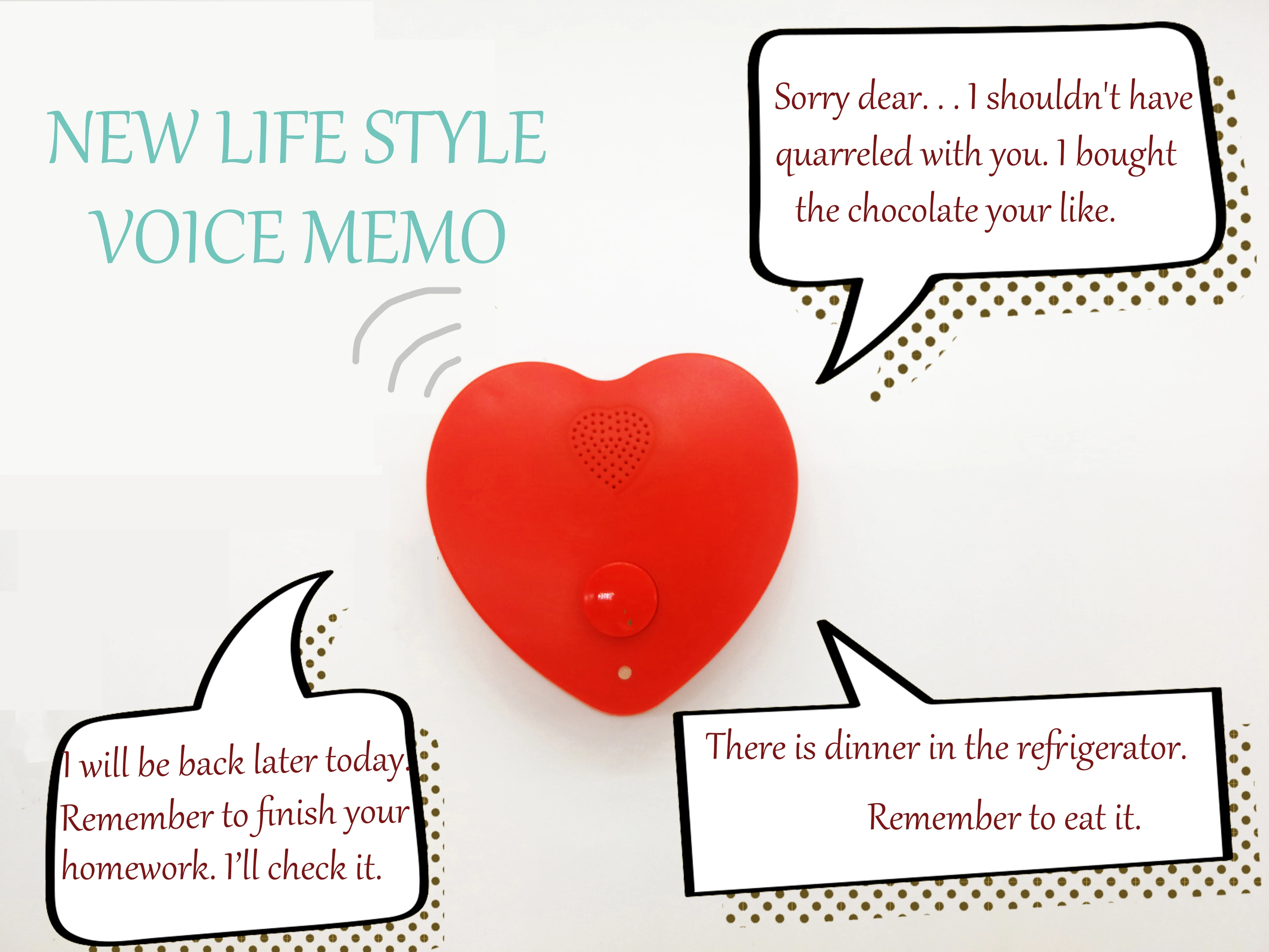 Customized Message Recordable Heart Shape Voice Recorder Plastic Sound ...