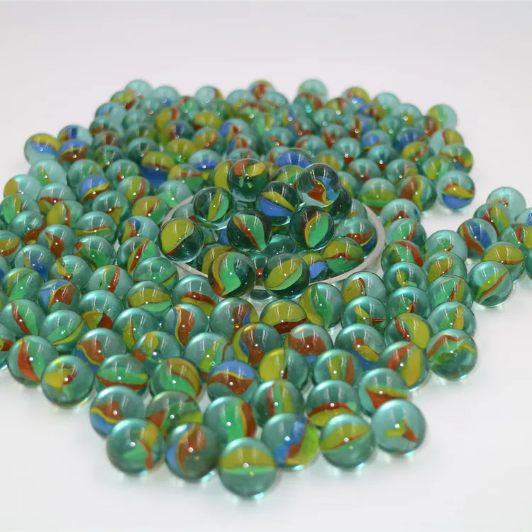Оптовая продажа 16 мм зеленые игровые игрушки твердые стеклянные шарики для детей