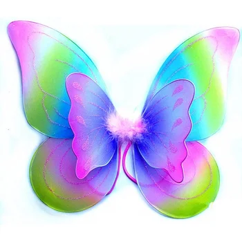 20" Double-Layed Rainbow Dress Up Costume Fairy Wings