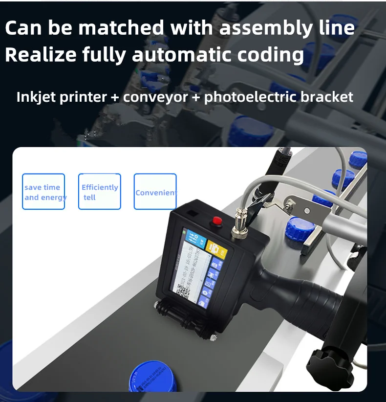 Portable Smart Continuous Inkjet Printer Handheld XP600 Print Head with 600dpi Resolution for Retail Hotels Restaurants