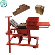 Manual soil clay brick press machine interlocking compressed earth  red clay paving block brick making machine