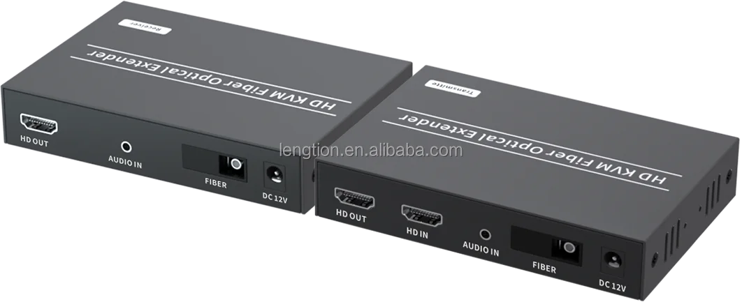 KVM Fibre Extender 20km, HDMI + USB Fibre Extender Télécommande Clavier Et Souris 3.5mm Audio/ir Full HD 1080p / 6ohz HDMI Vers Câble Fibre Optique Monomode