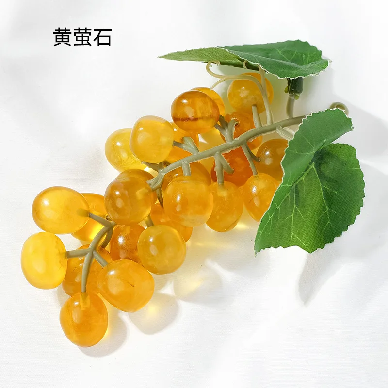 Artificial Fruit Simulation Green Fluorite Grapes Clusters for Home Kitchen Party Wedding Wine Decor